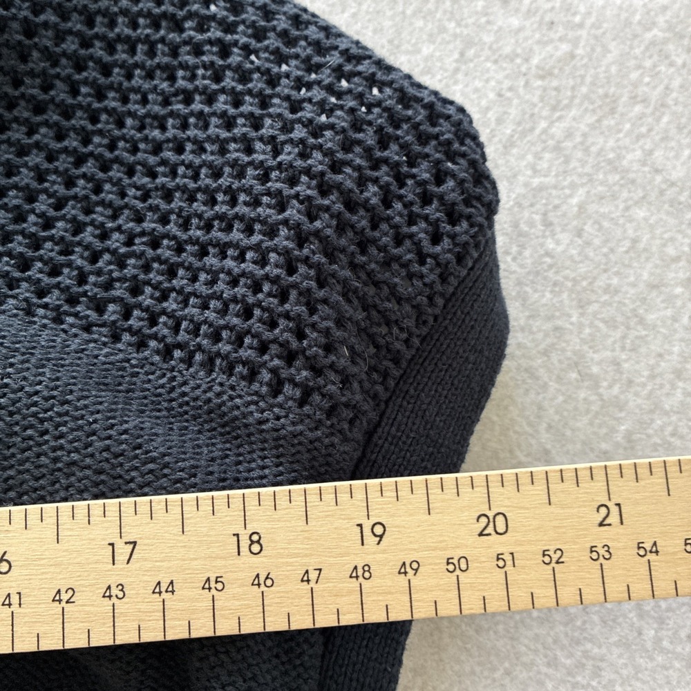 Rag & Bone Navy Blue Short Sleeve Belted Wrap Cardigan Crochet Knit Shawl Collar - Picture 11 of 12